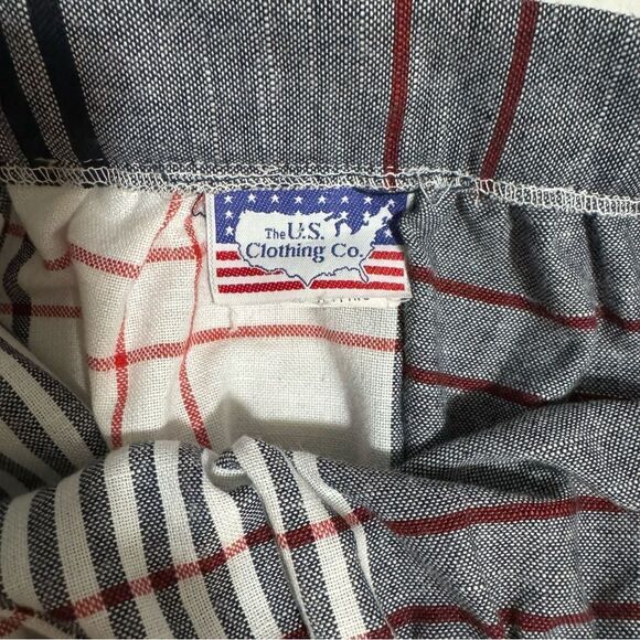 Vintage Americana Red, White, & Navy Plaid Side Button Skirt M - Picture 3 of 6